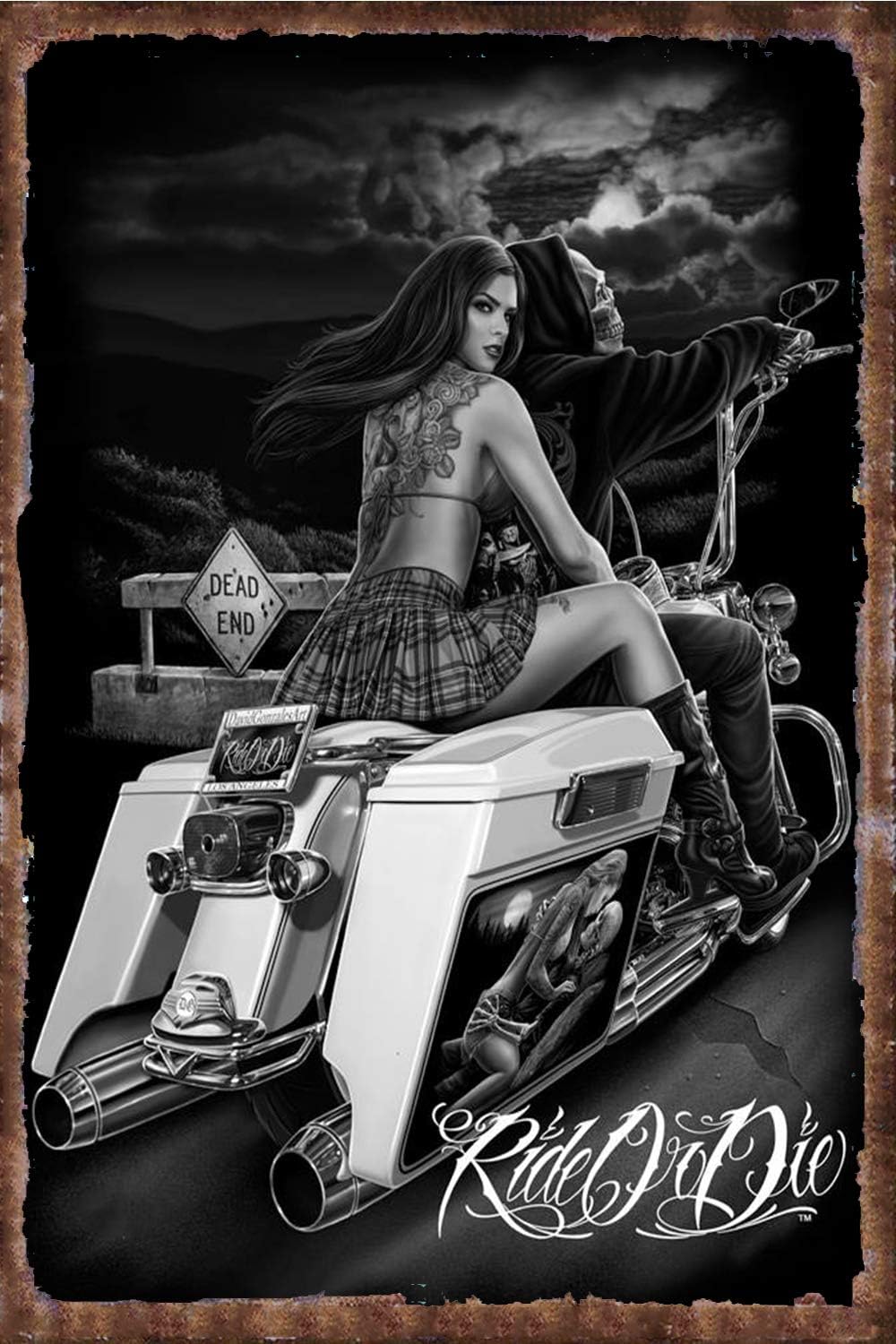 Kitchen Up - Vintage Metal Sign Ride or Die