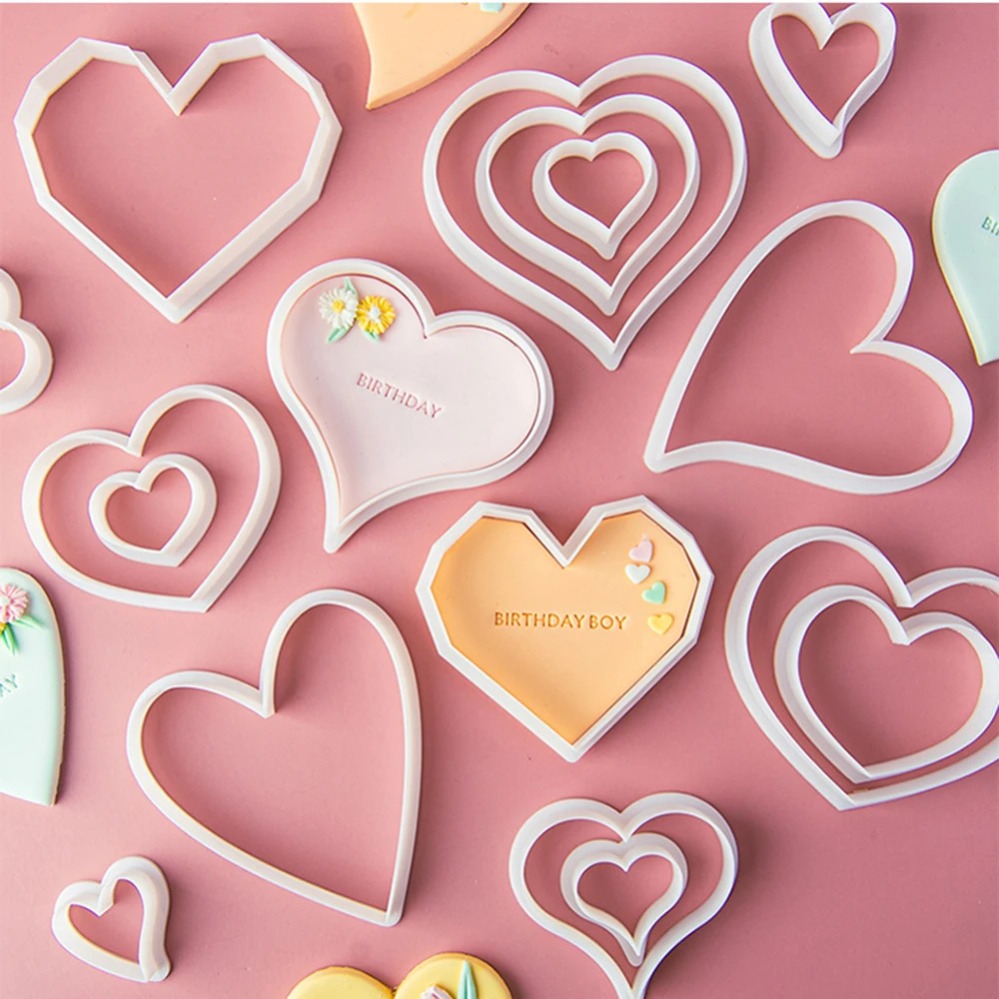 Baking Kitchen Diy - Heart Cookie Cutters Mold 3D Cake