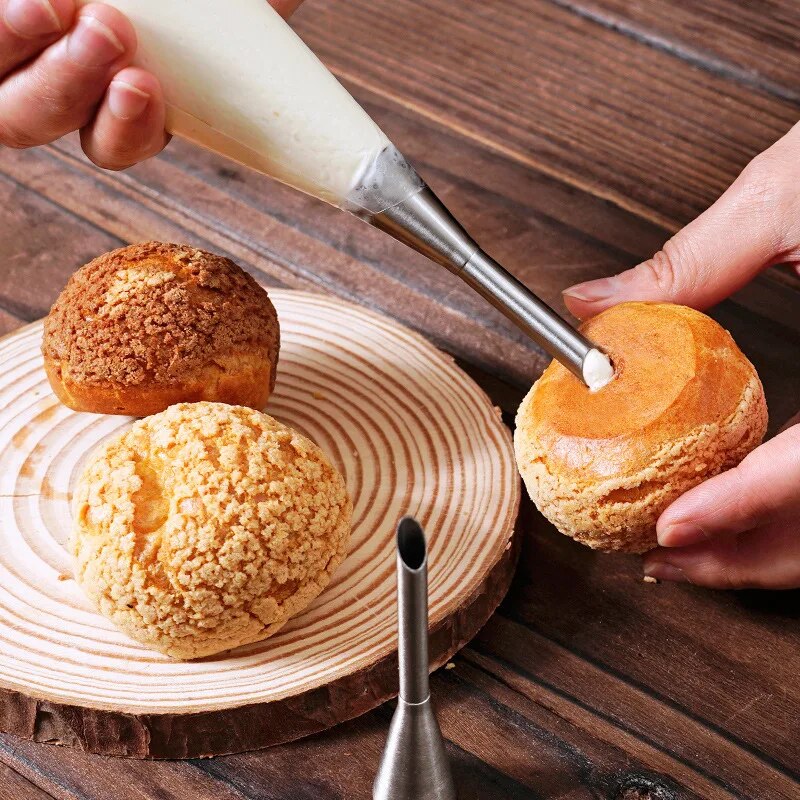 Kitchen And Baking Equipment - 1PC Stainless Steel Puff Mouth Cake