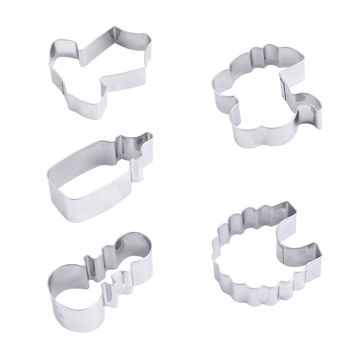 Baking Kitchen Diy - 5Pcs Cookie Cutter Set Stainless Steel