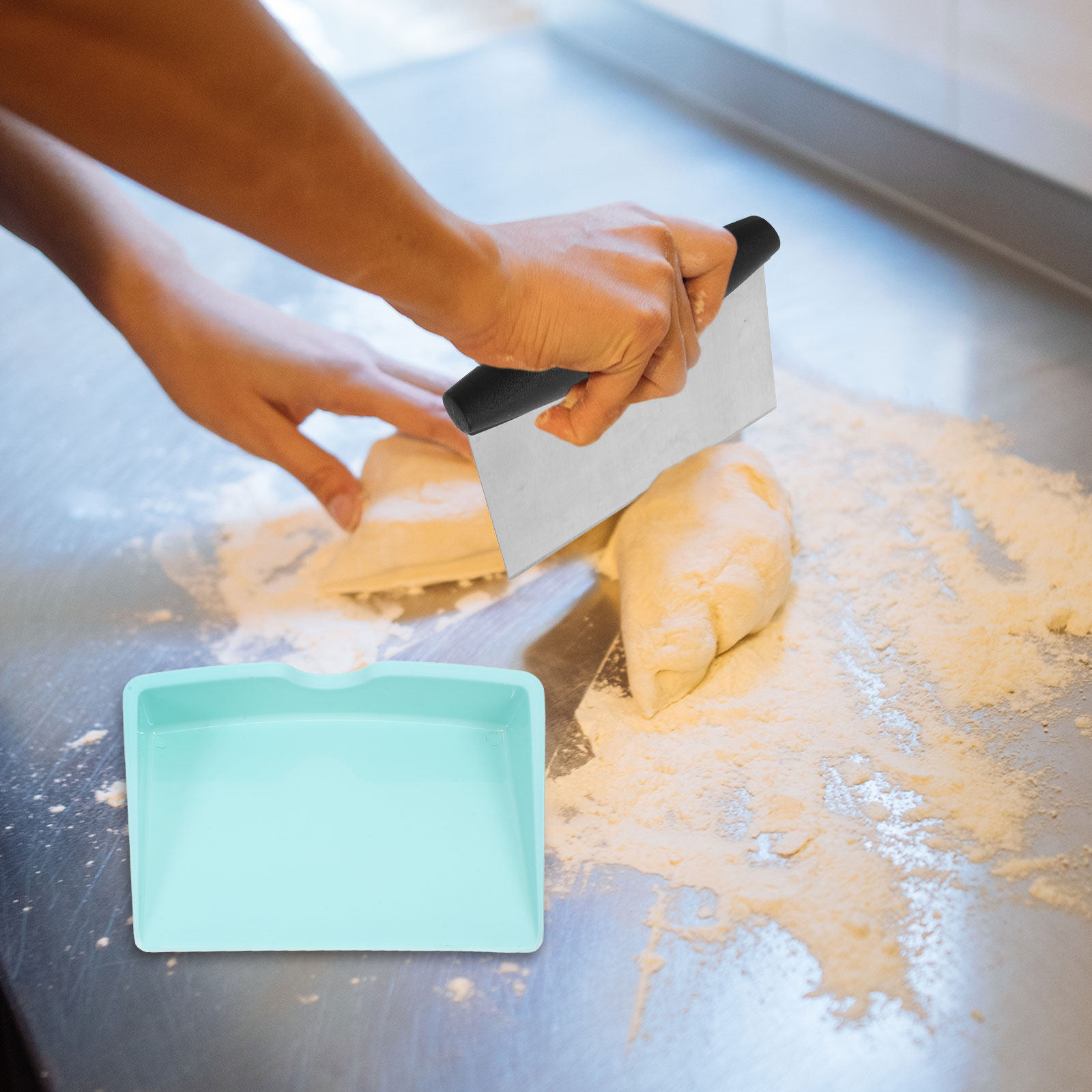1Set Wear Resistant Dough Cutt - Bench Scraper Dough 评论和价格