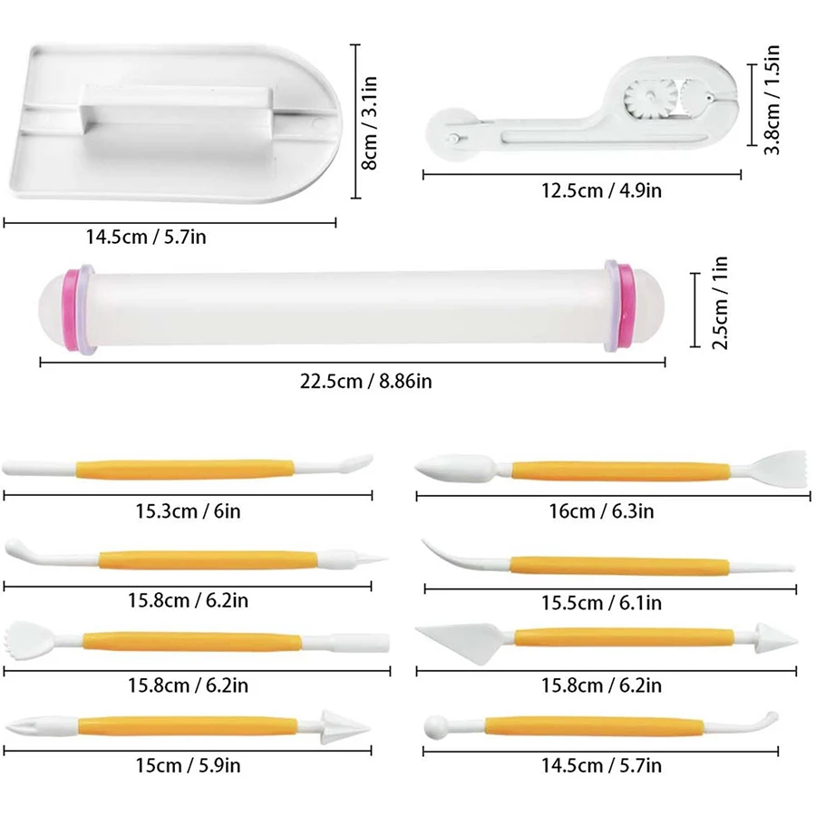11pcs Fondant Tools Set Cake D - Fondant Smoother Set 评论和价格