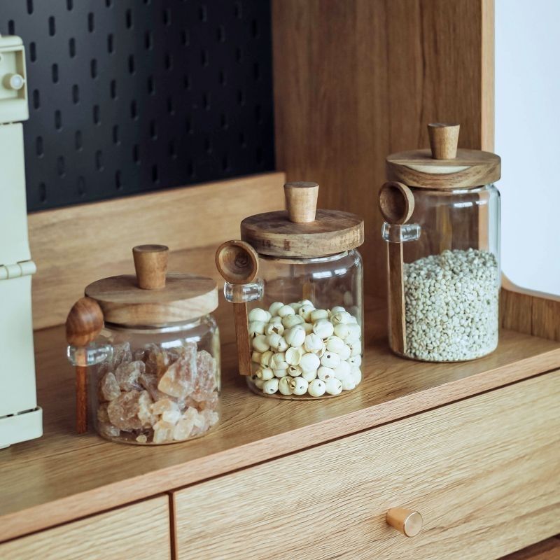 Clear Glass Candy Snack Jar wi - Kitchen Bank 评论和价格