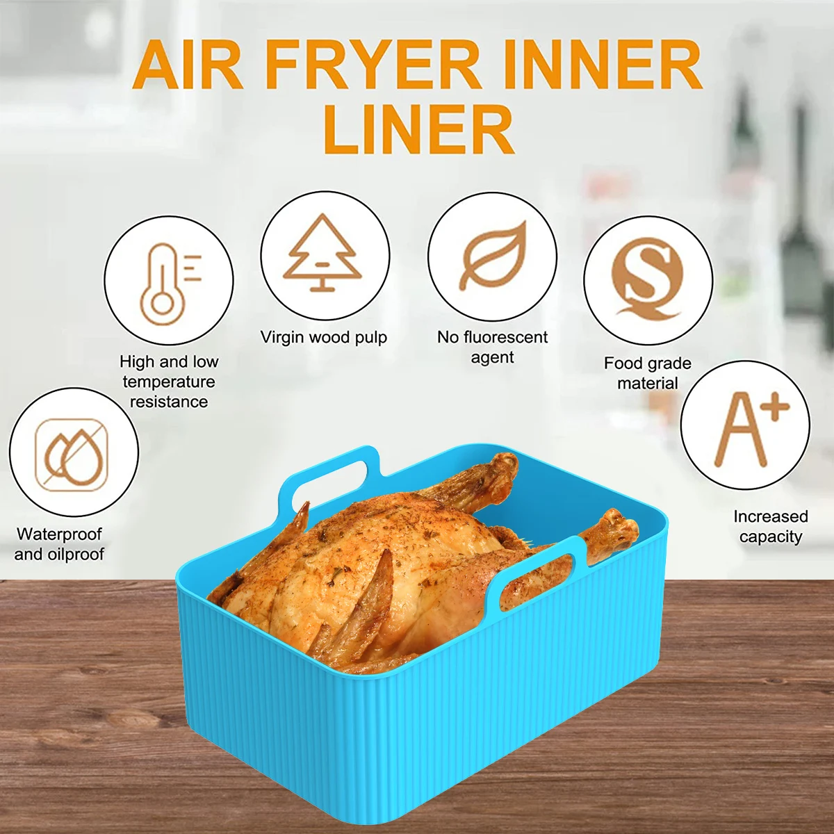 2Pcs Air Fryer Silicone Liner  - Kitchen Oven Baking Pans 评论和价格