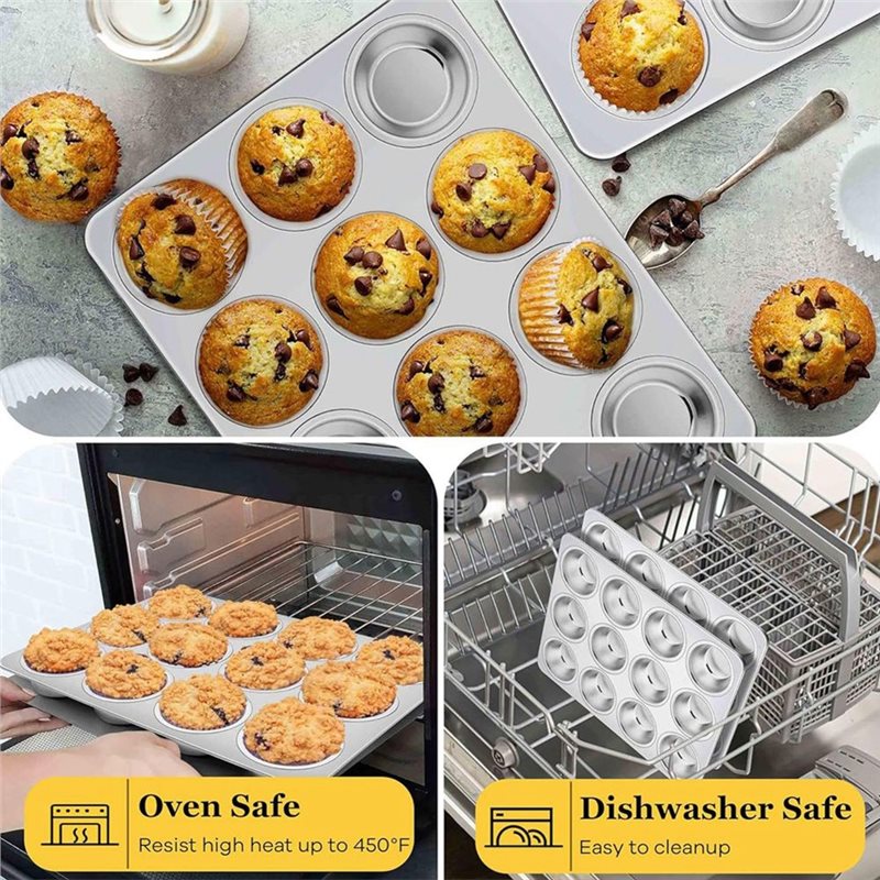ABGH-Muffin Pan, Stainless Ste - Muffin Tin Nonstick 评论和价格