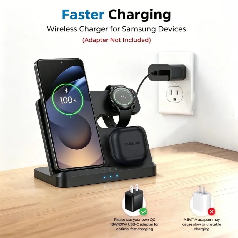 3 in 1 Fast Wireless Charger F - Cooling Rack Wire 评论和价格