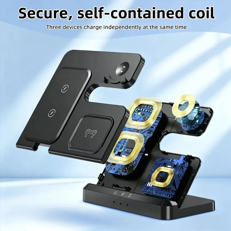 3 in 1 Fast Wireless Charger F - Cooling Rack Wire 评论和价格