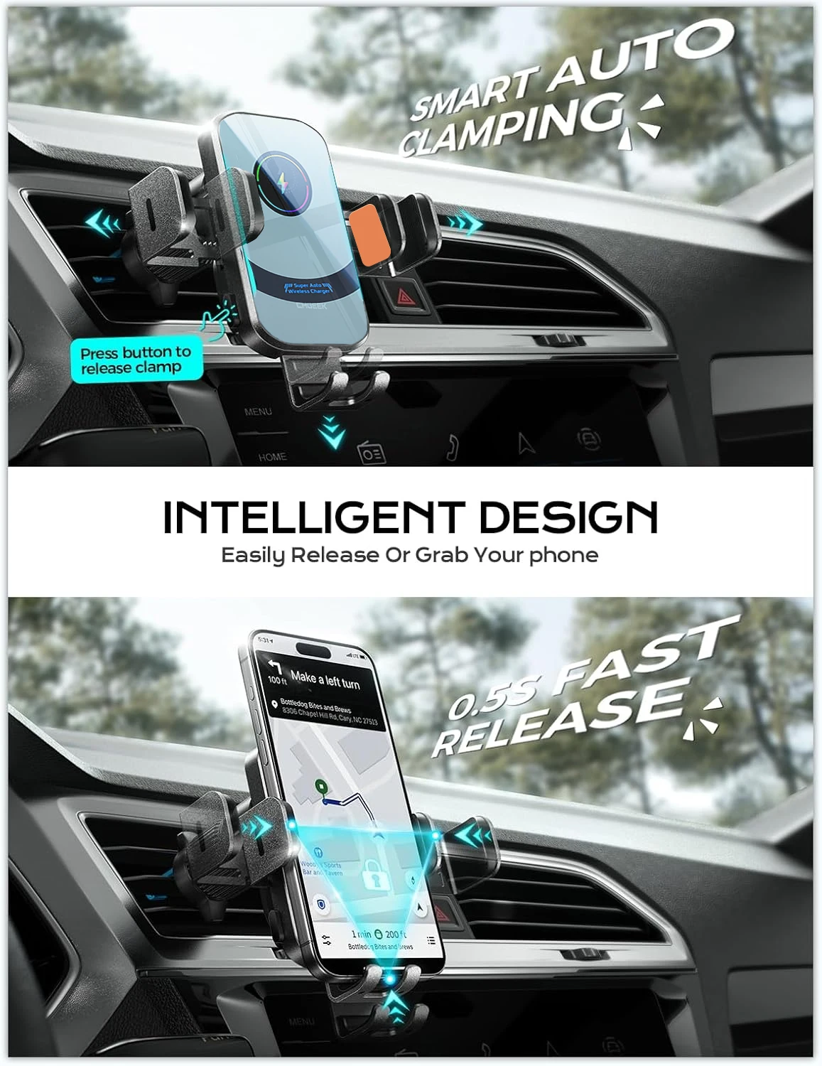 UYUXIO Wireless Car Charger Su - Cooling Rack Wire 评论和价格
