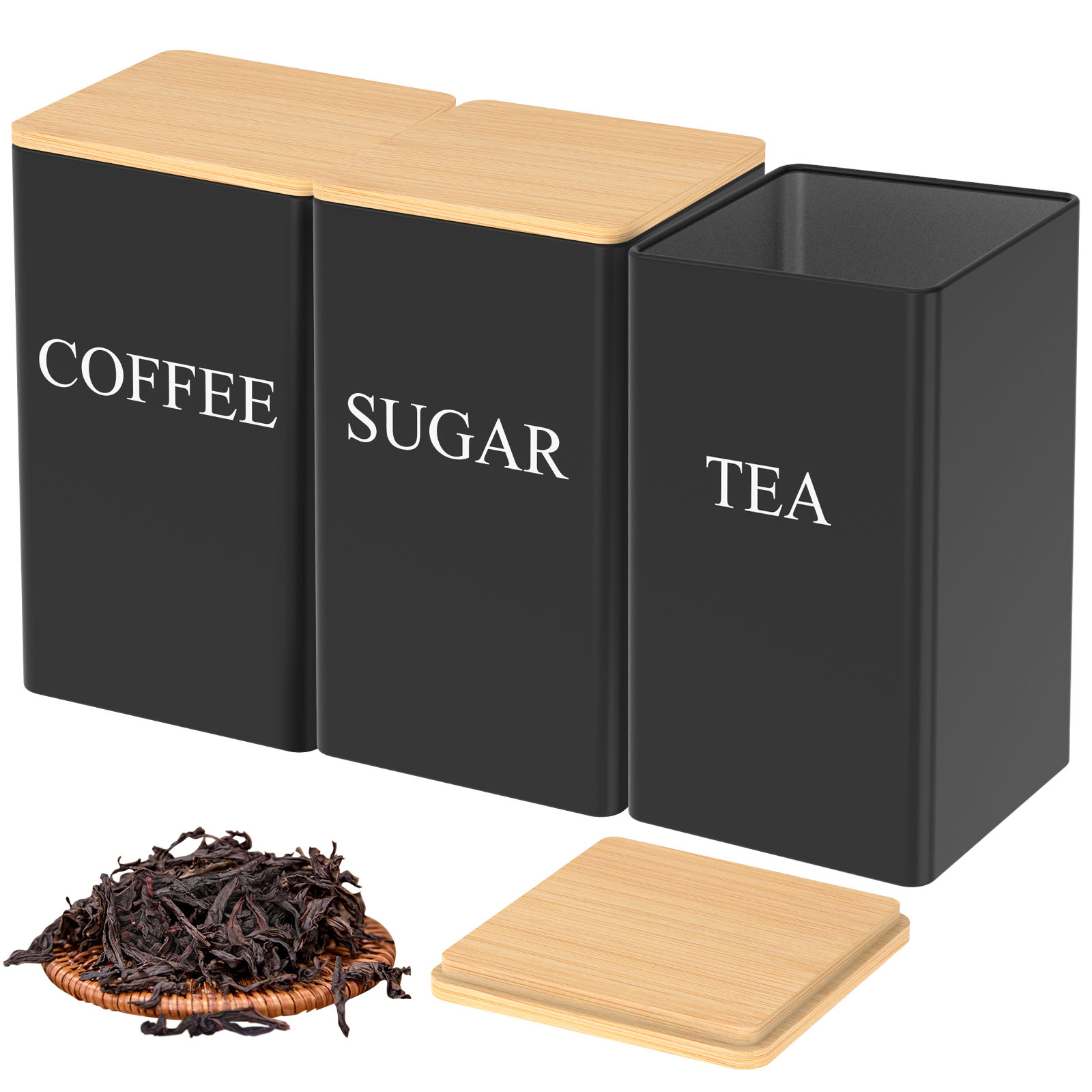 3Pcs Coffee Bean Tea Sugar Jar - Kitchen Bank 评论和价格