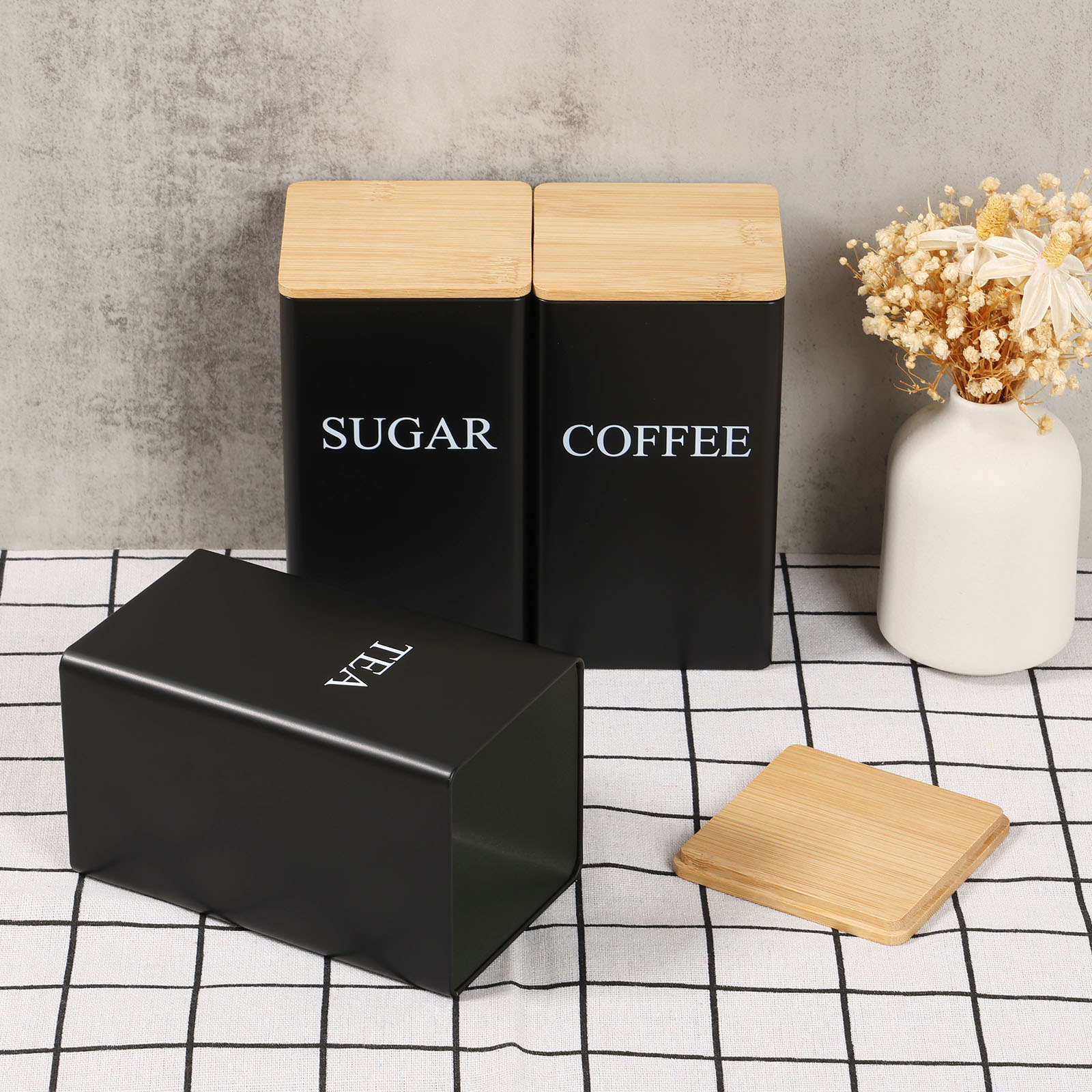 3Pcs Coffee Bean Tea Sugar Jar - Kitchen Bank 评论和价格