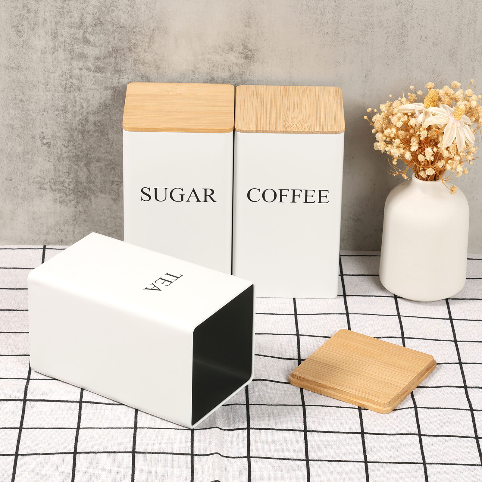 3Pcs Coffee Bean Tea Sugar Jar - Kitchen Bank 评论和价格