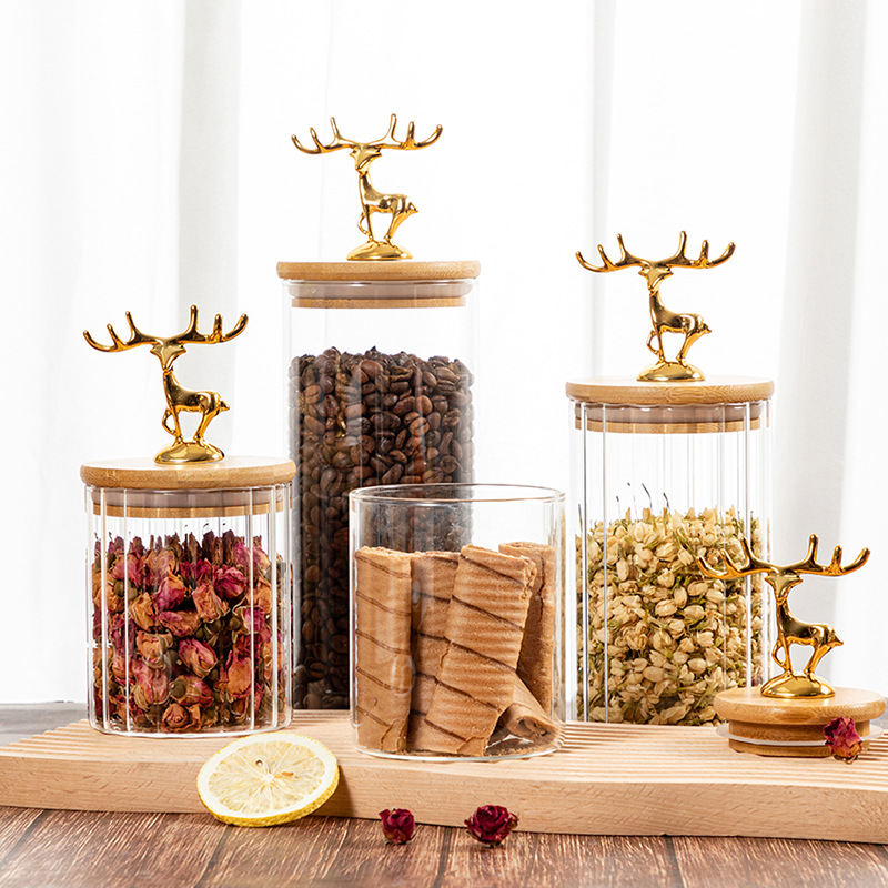 Nordic Golden Elk Storage Jar  - Kitchen Bank 评论和价格