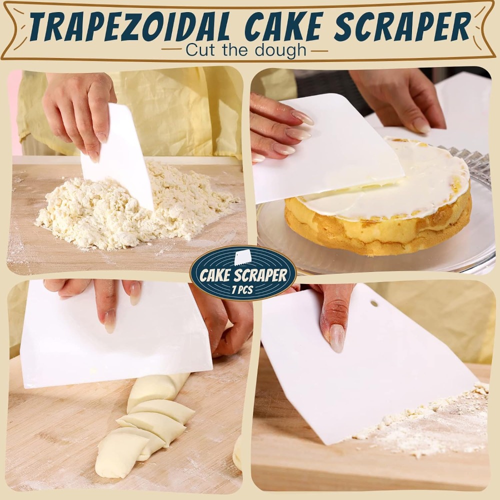 7 Pcs Kitchen Dough Scraper an - Bench Scraper Dough 评论和价格