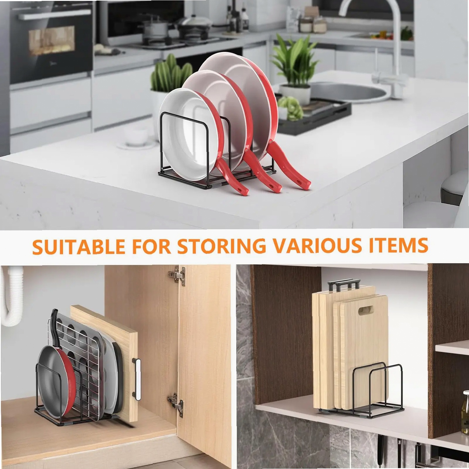 Pan Organizer for Kitchen Cabi - Kitchen Cabinet Baking Organizer 评论和价格