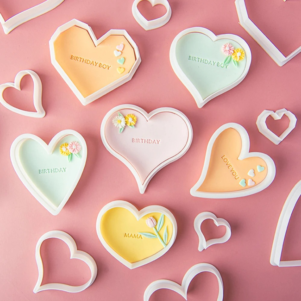 Heart Cookie Cutters Mold 3D C - Baking Kitchen Diy 评论和价格