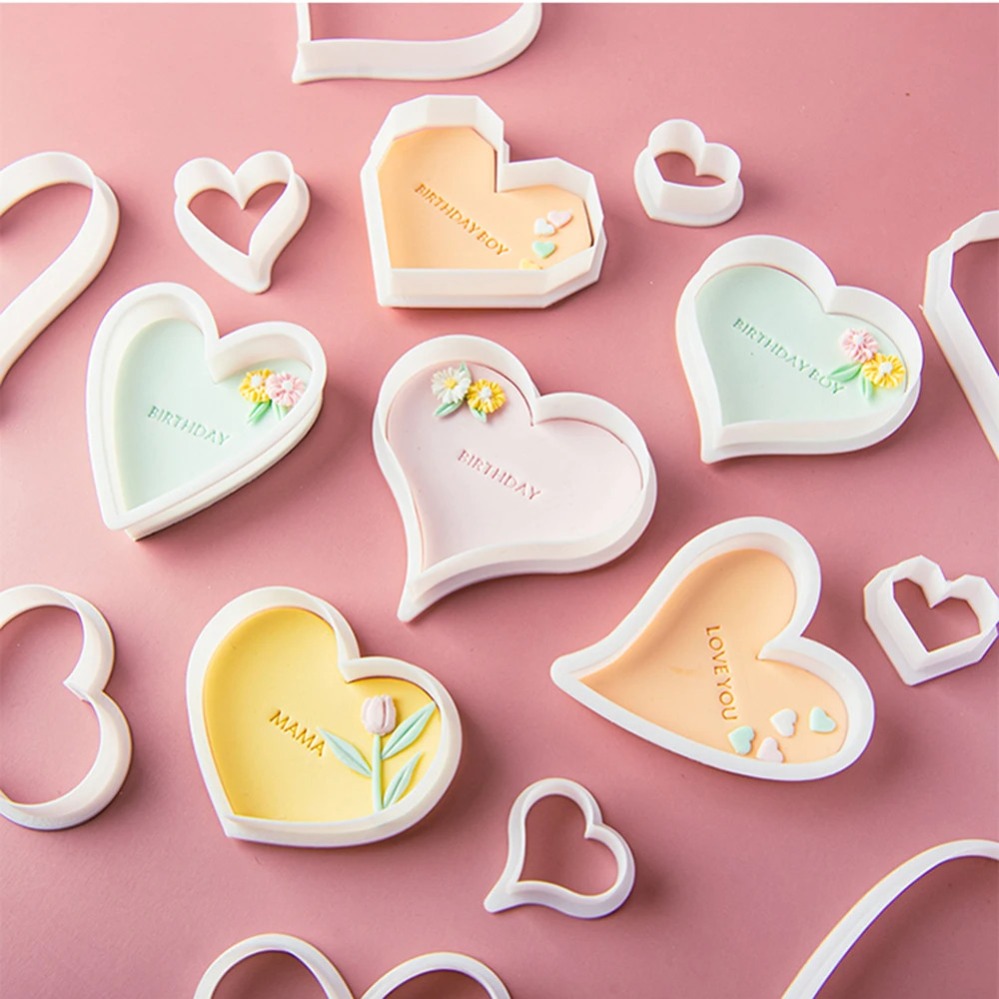 Heart Cookie Cutters Mold 3D C - Baking Kitchen Diy 评论和价格