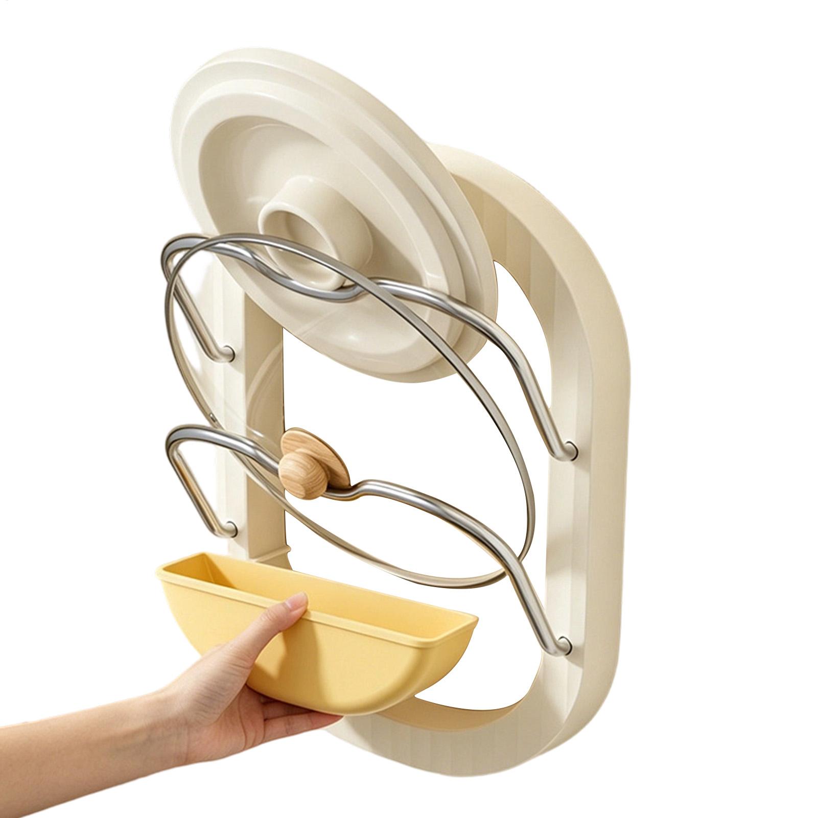 Pot Lid Rack 2-Tier Wall Mount - Kitchen Cabinet Baking Organizer 评论和价格