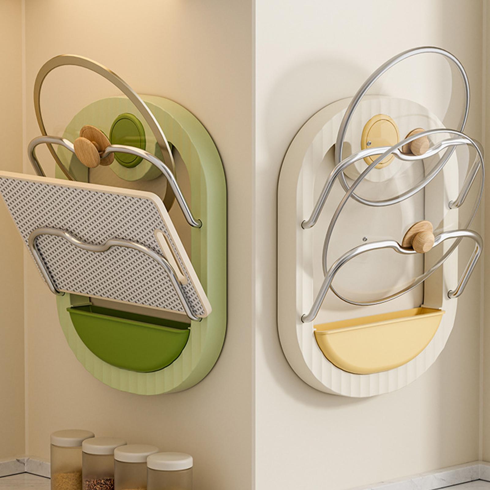 Pot Lid Rack 2-Tier Wall Mount - Kitchen Cabinet Baking Organizer 评论和价格