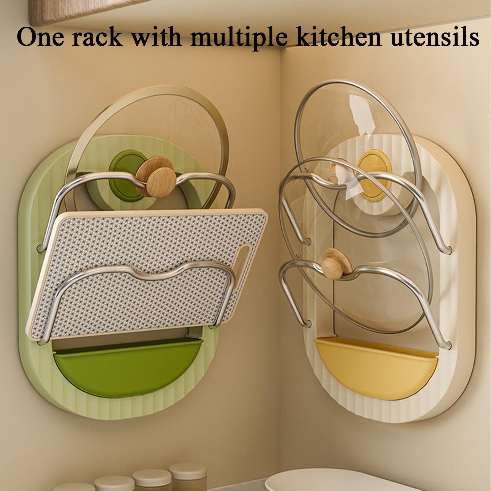 Pot Lid Rack 2-Tier Wall Mount - Kitchen Cabinet Baking Organizer 评论和价格