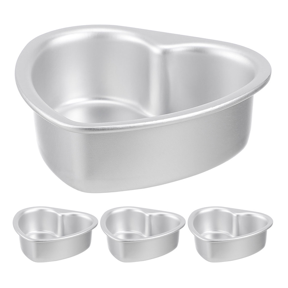 4Pcs Heart Shaped Cake Mold 4  - Muffin Tin Nonstick 评论和价格