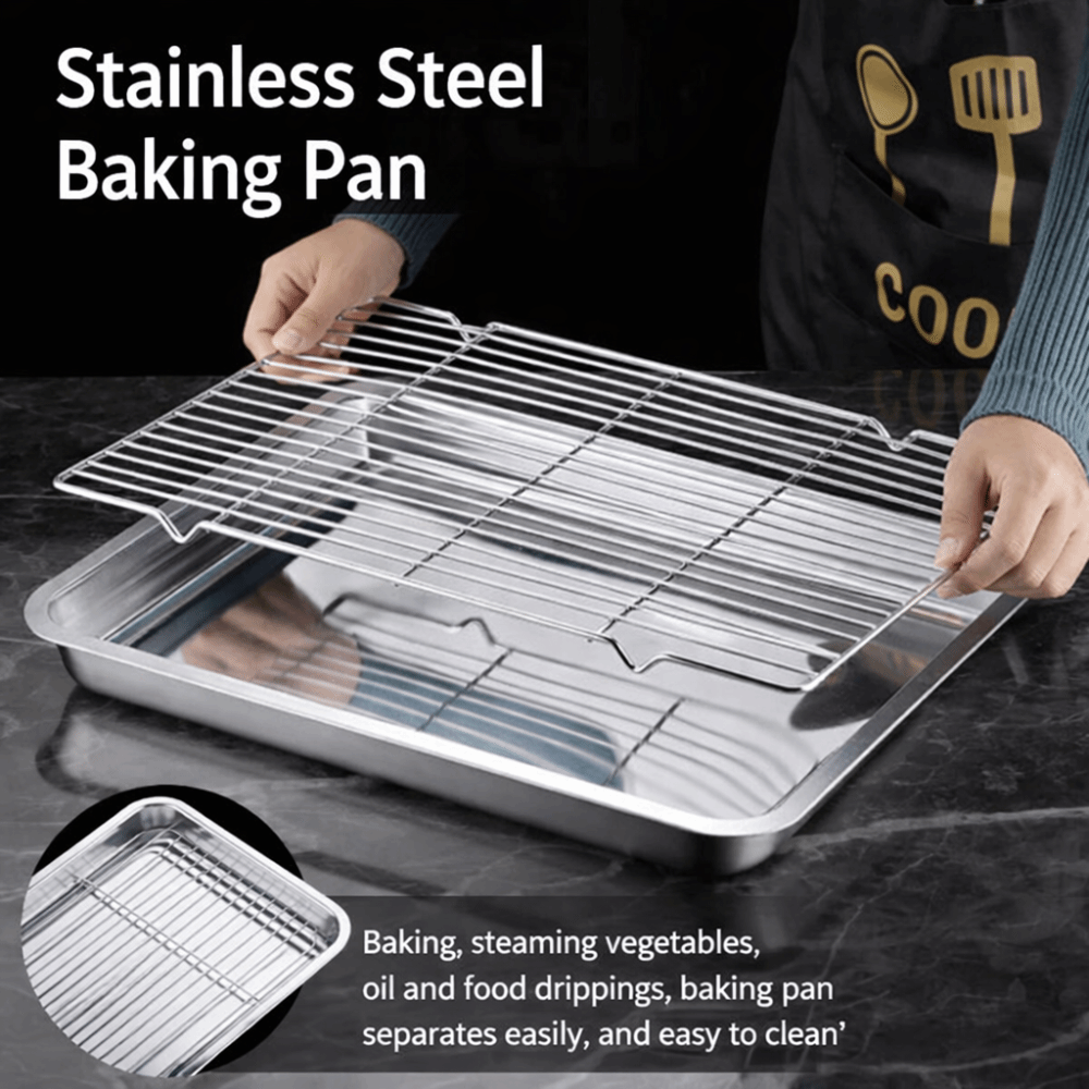Portable Non-Stick Stainless S - Kitchen Oven Baking Pans 评论和价格