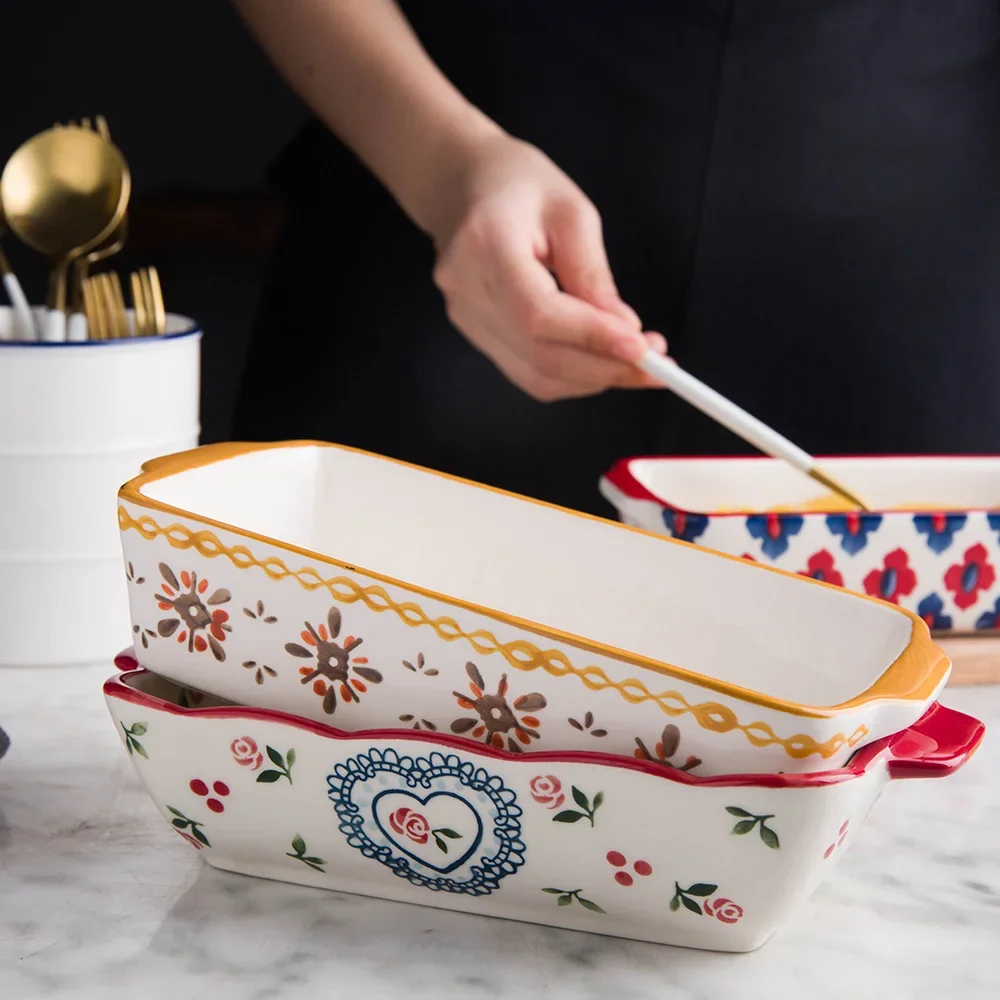 Ceramic Baking Dish Roasting L - Kitchen Oven Baking Pans 评论和价格