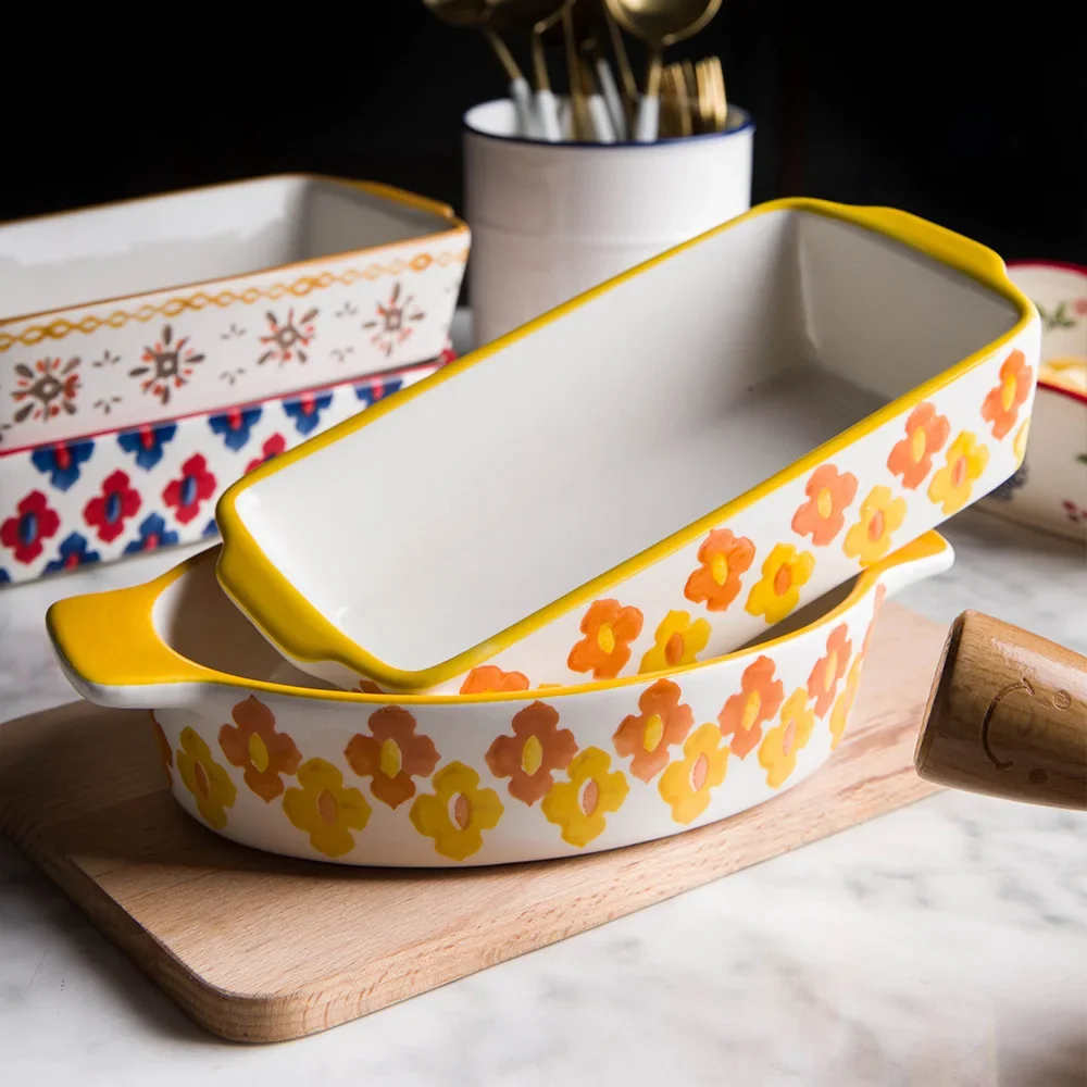 Ceramic Baking Dish Roasting L - Kitchen Oven Baking Pans 评论和价格