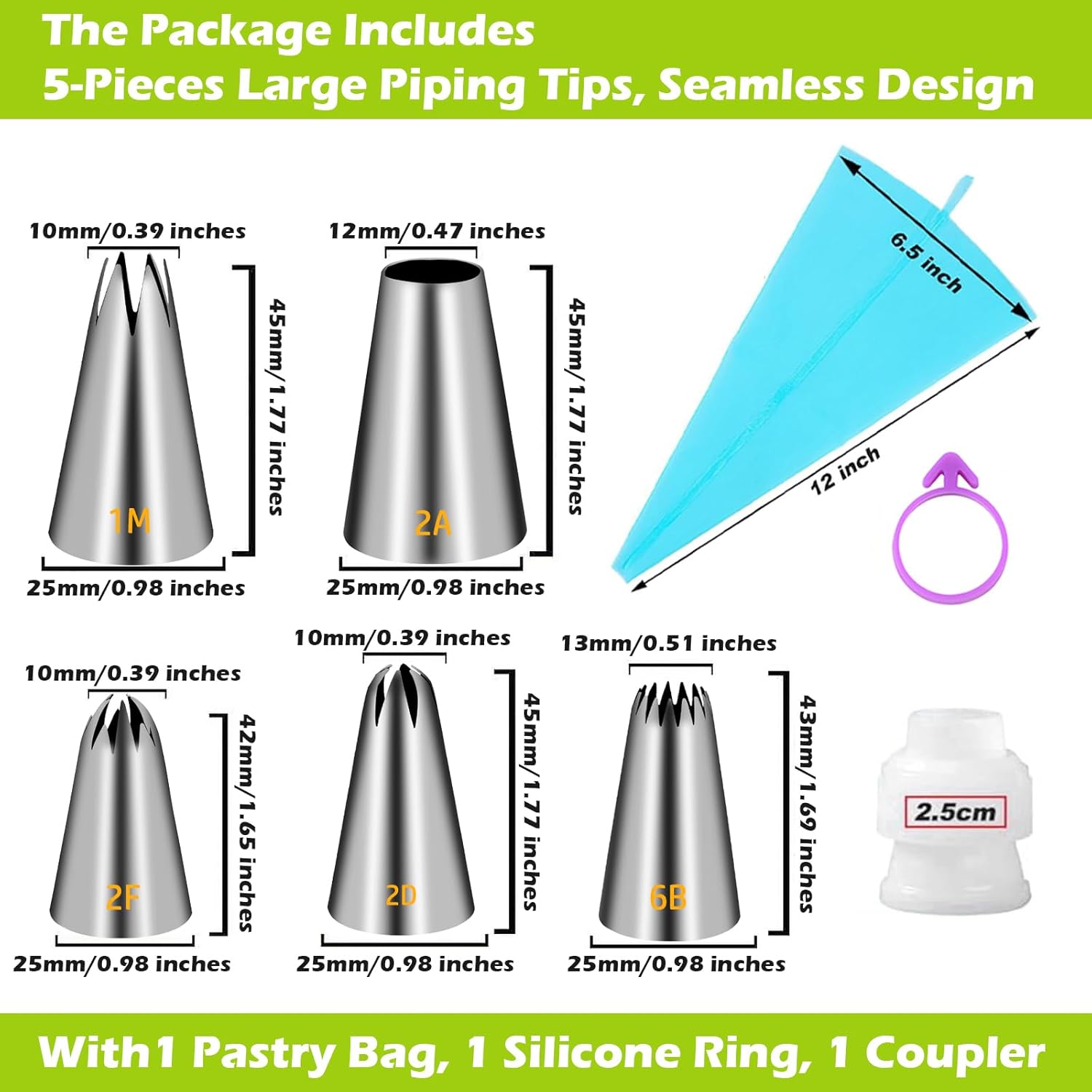 Large Piping Tips Set, Stainle - Kitchen And Baking Equipment 评论和价格