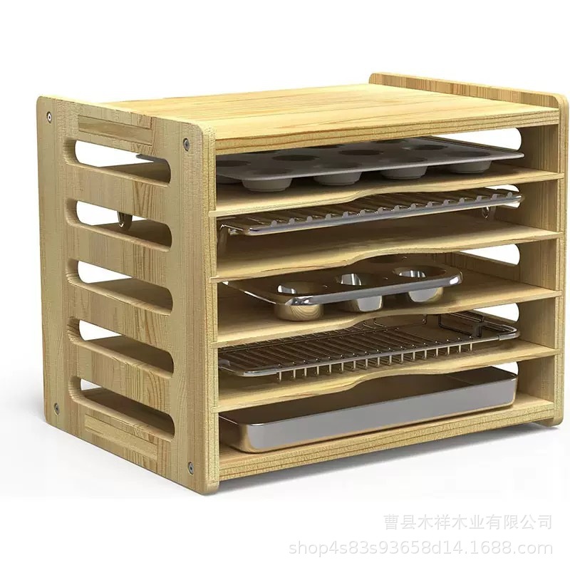 Solid wood kitchen storage rac - Kitchen Cabinet Baking Organizer 评论和价格