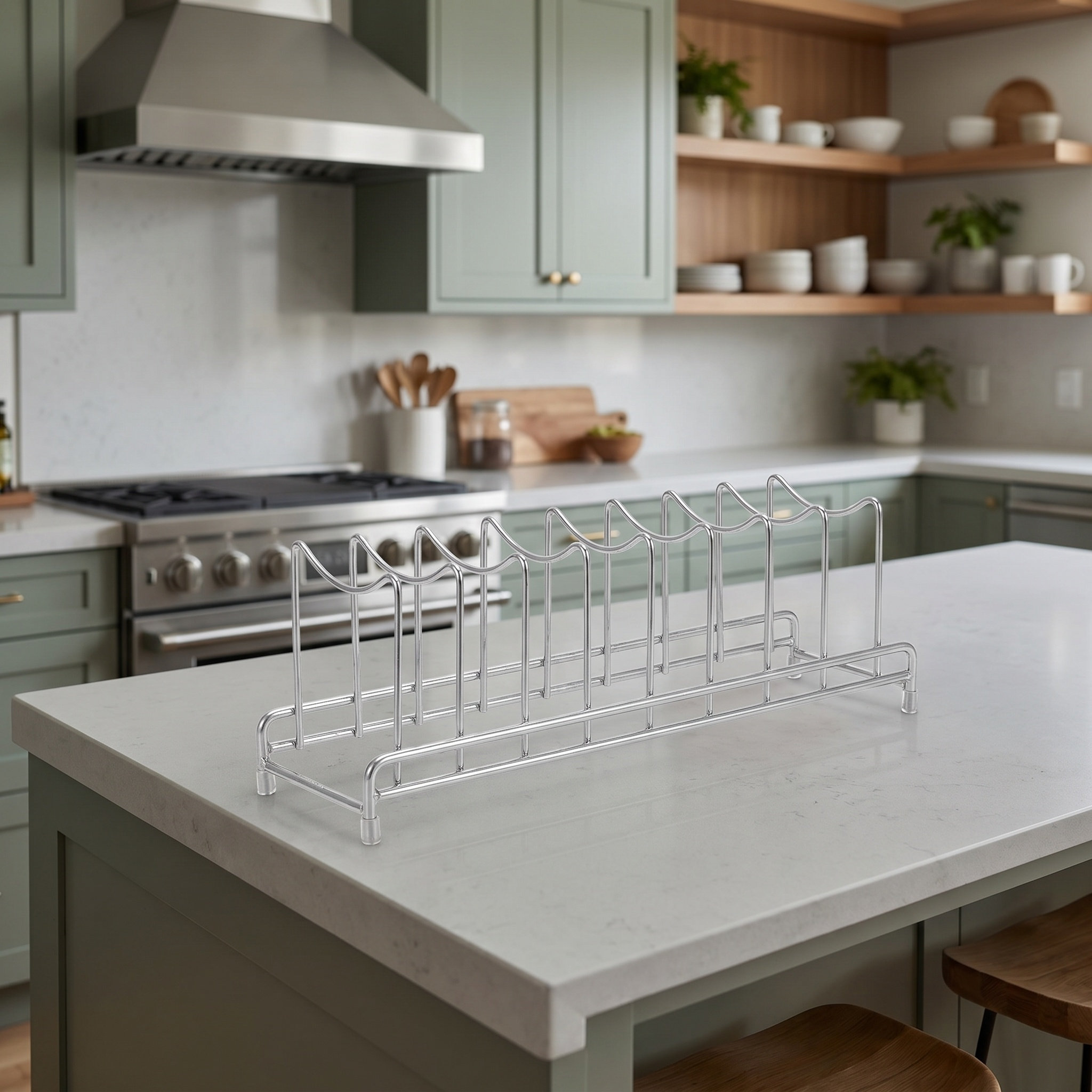 Stainless Steel 9 Section Pot  - Kitchen Cabinet Baking Organizer 评论和价格