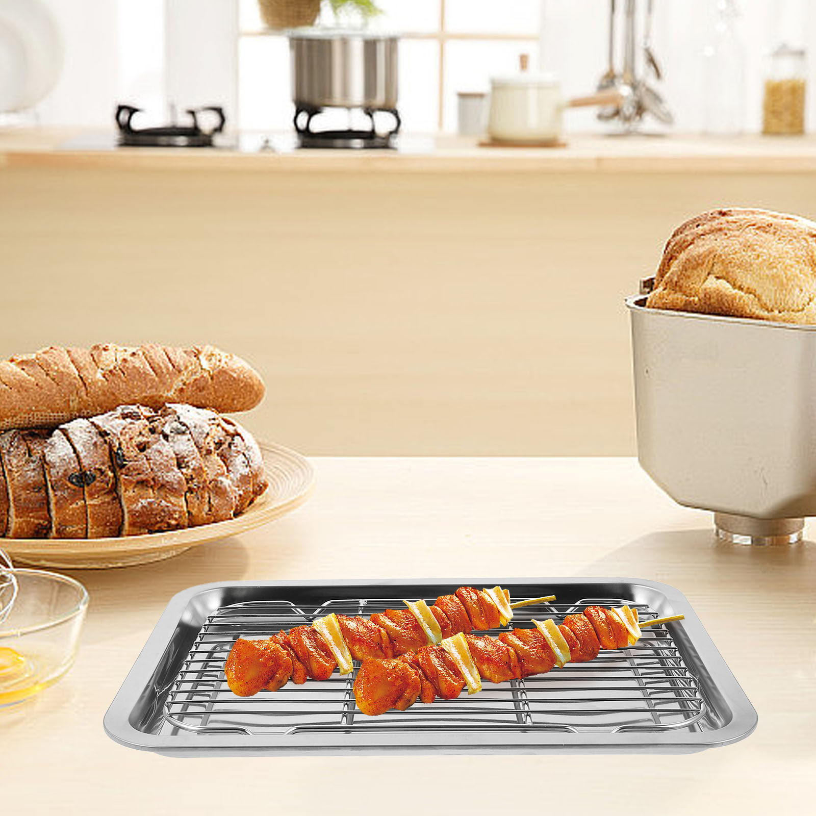 1Set Stainless Steel Wire Baki - Cooling Rack Wire 评论和价格