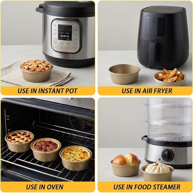 ABLN-Mini Pie Pans 8-Pack, 4-I - Muffin Tin Nonstick 评论和价格