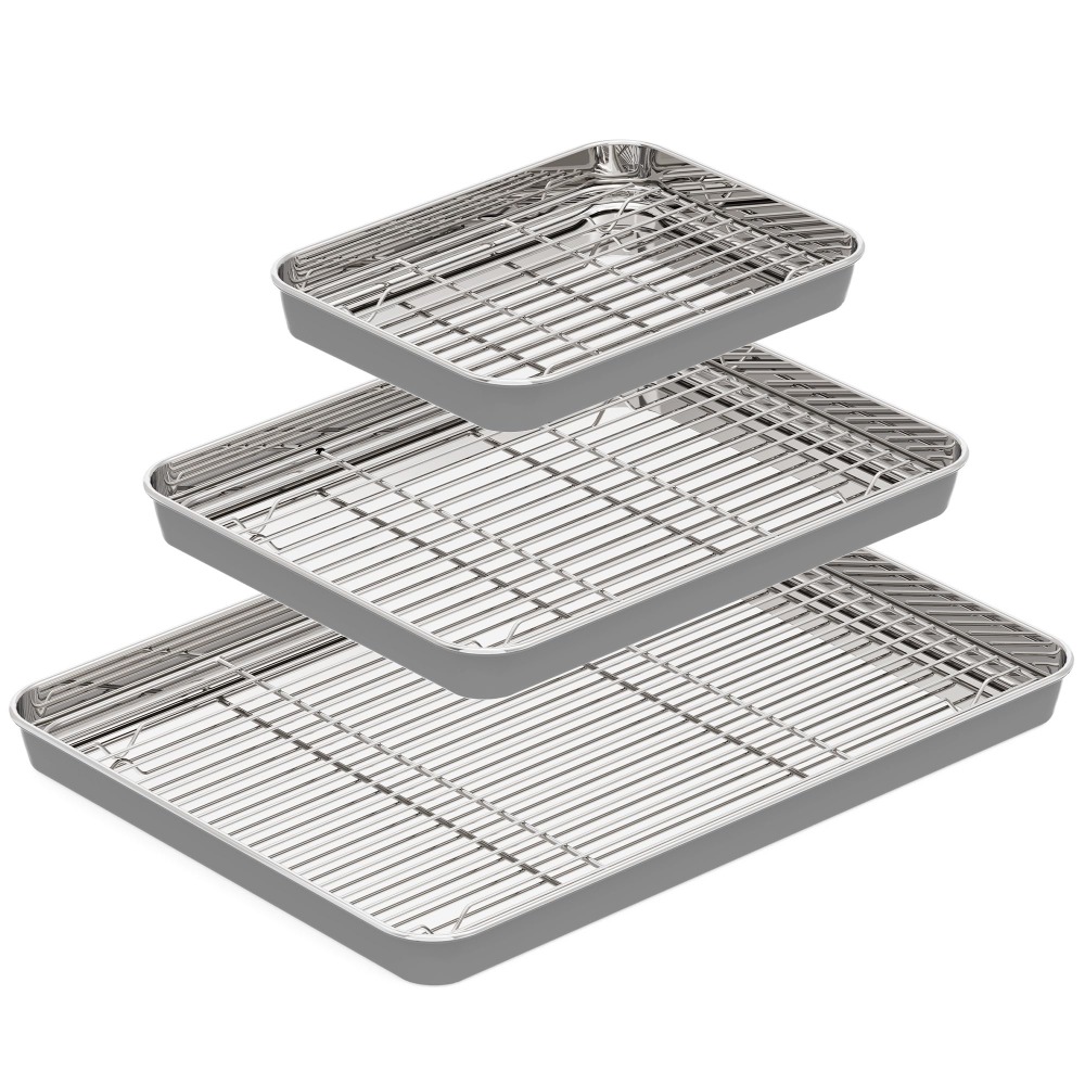 Stainless Steel Baking Sheet w - Cooling Rack Wire 评论和价格