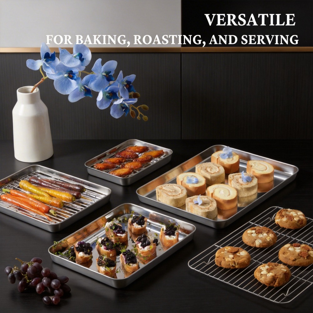 Stainless Steel Baking Sheet w - Cooling Rack Wire 评论和价格