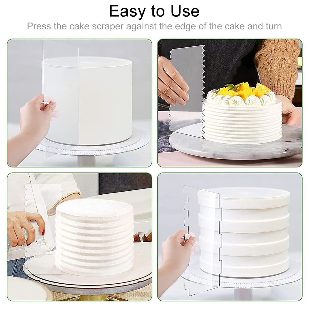 4/6 Pcs Acrylic Cake Decoratin - Fondant Smoother Set 评论和价格