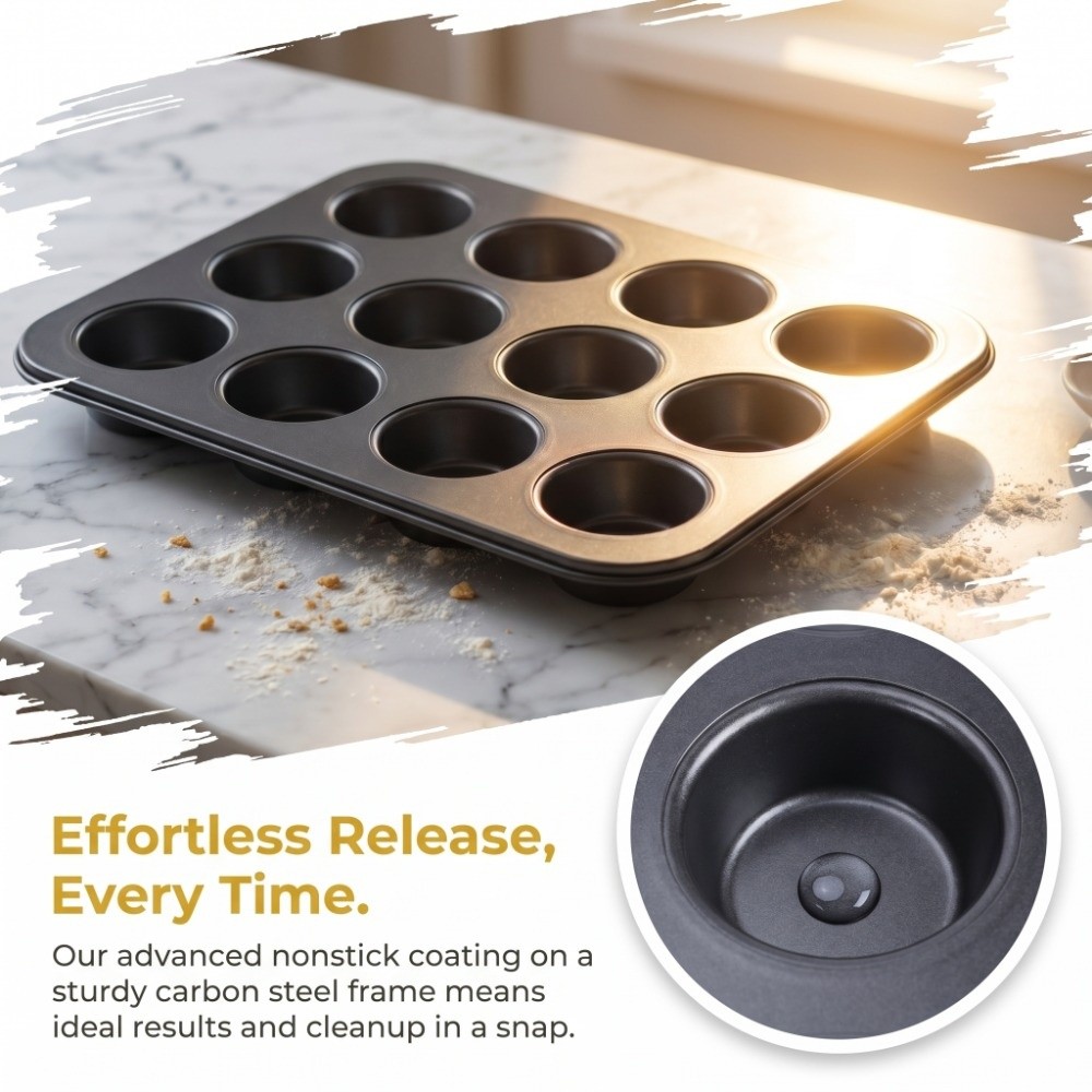 Carbon Steel Mini Muffin Pan 1 - Muffin Tin Nonstick 评论和价格