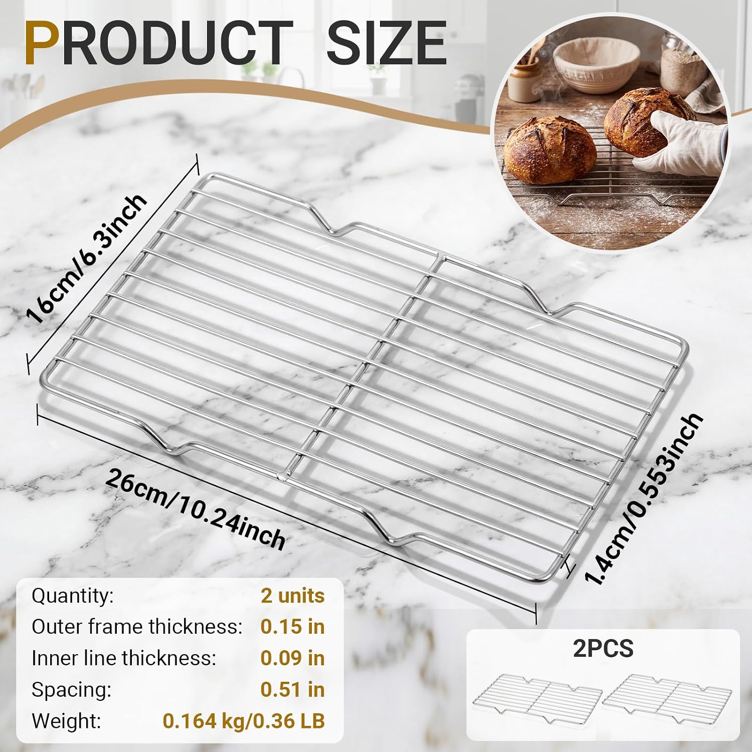 2 Pack Cooling Racks, 5L x 10. - Cooling Rack Wire 评论和价格