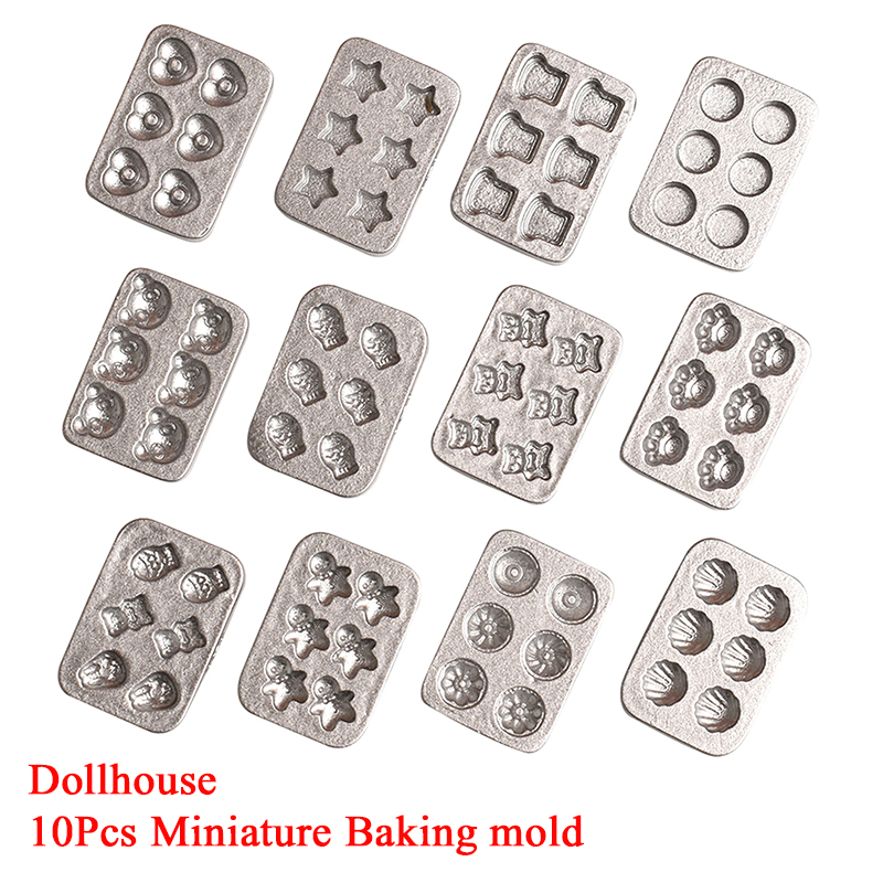 10pcs Doll House Miniature Min - Kitchen Baking Tray 评论和价格