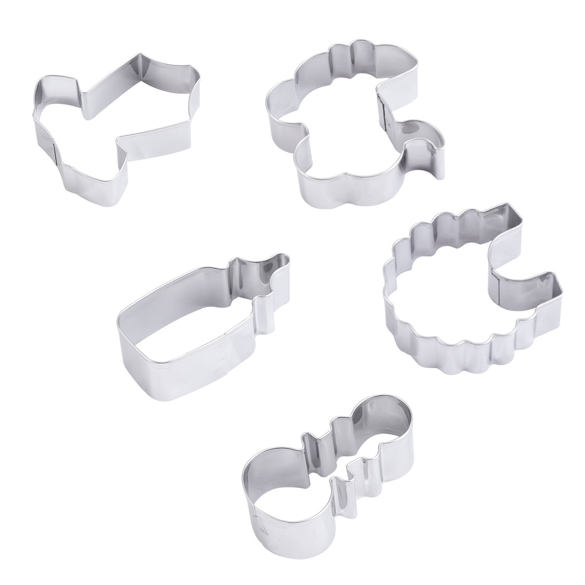 5Pcs Cookie Cutter Set Stainle - Baking Kitchen Diy 评论和价格