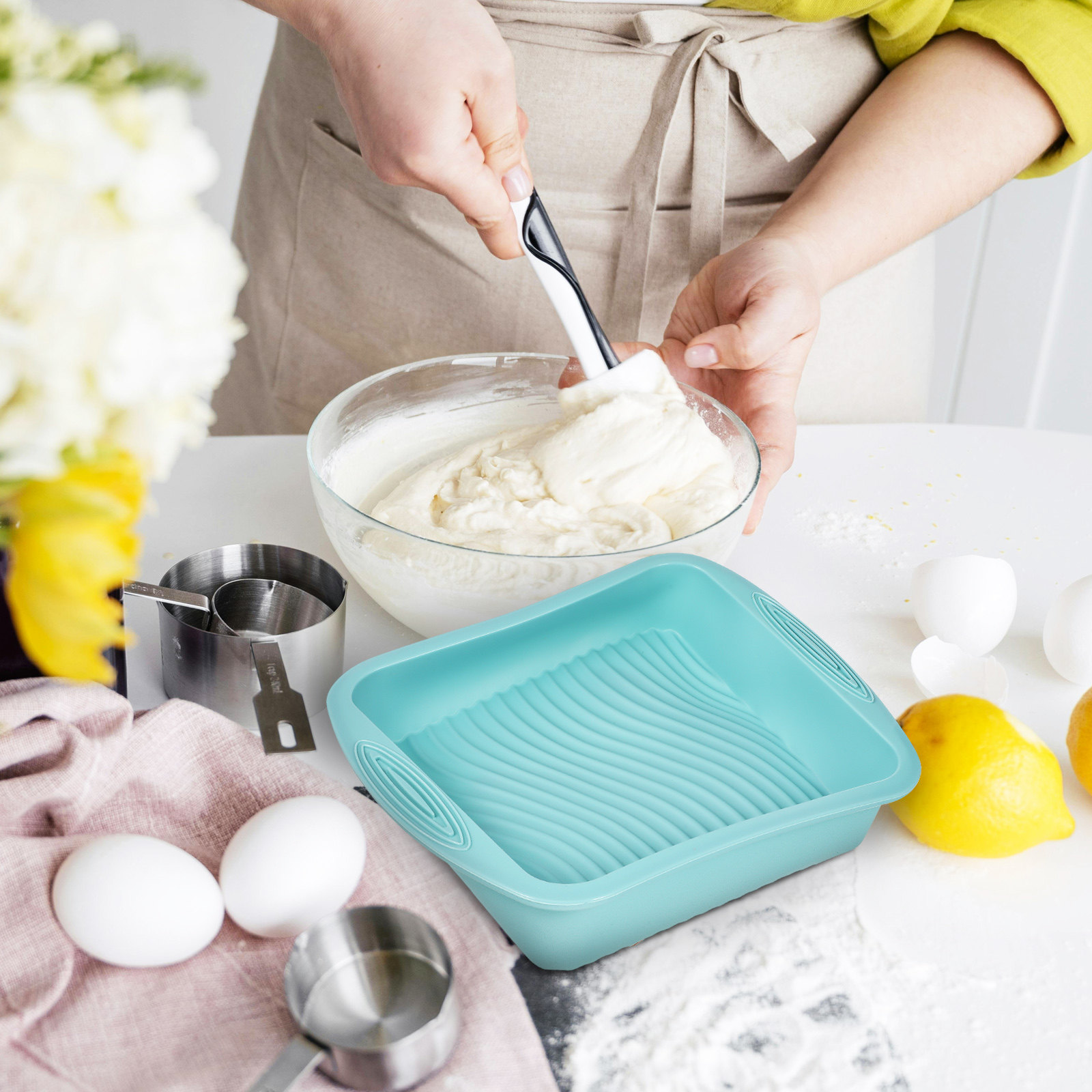 Square Silicone Cake Tin Bakin - Kitchen Baking Tray 评论和价格