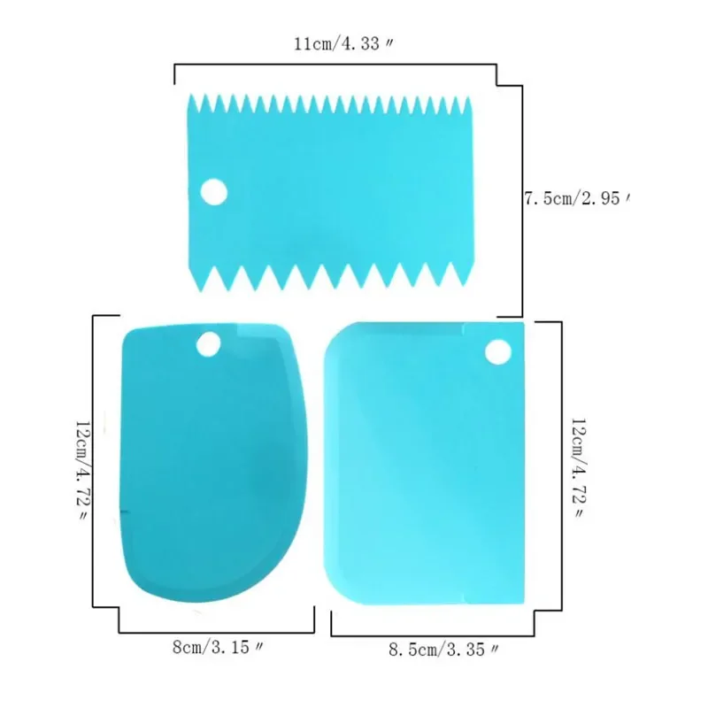 3PCS/Lot Cream Scraper Smoothe - Fondant Smoother Set 评论和价格