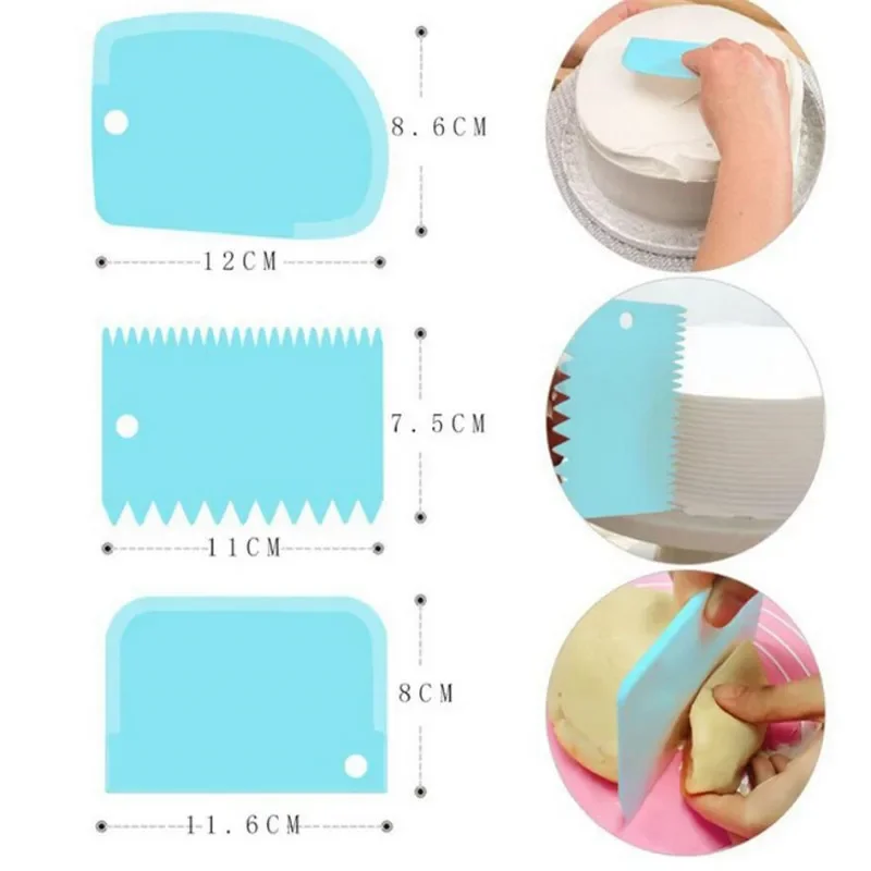 3PCS/Lot Cream Scraper Smoothe - Fondant Smoother Set 评论和价格