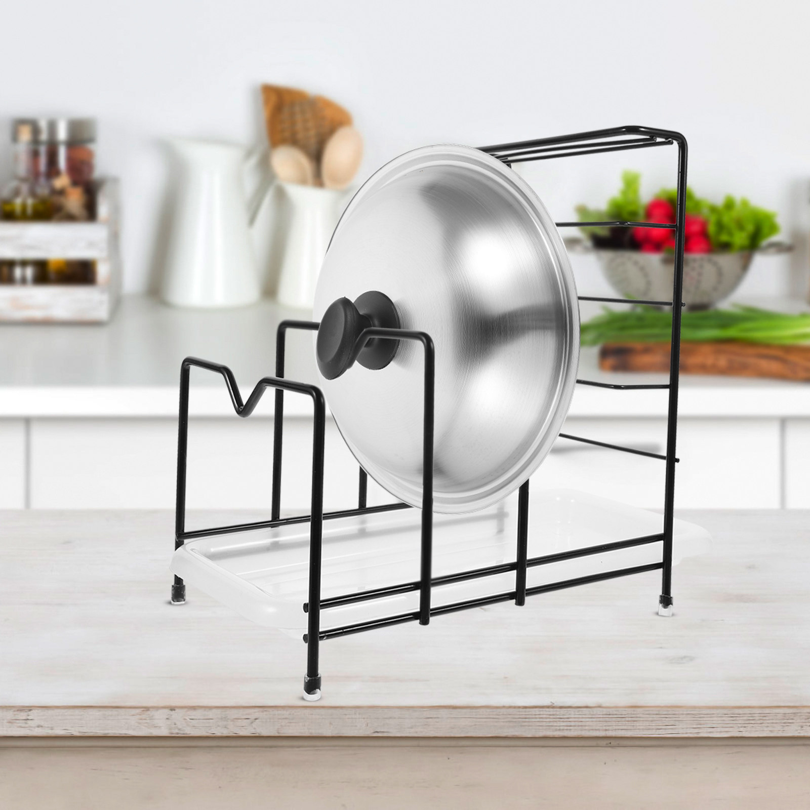 Lid Organizer for Pot Lids Cut - Kitchen Cabinet Baking Organizer 评论和价格