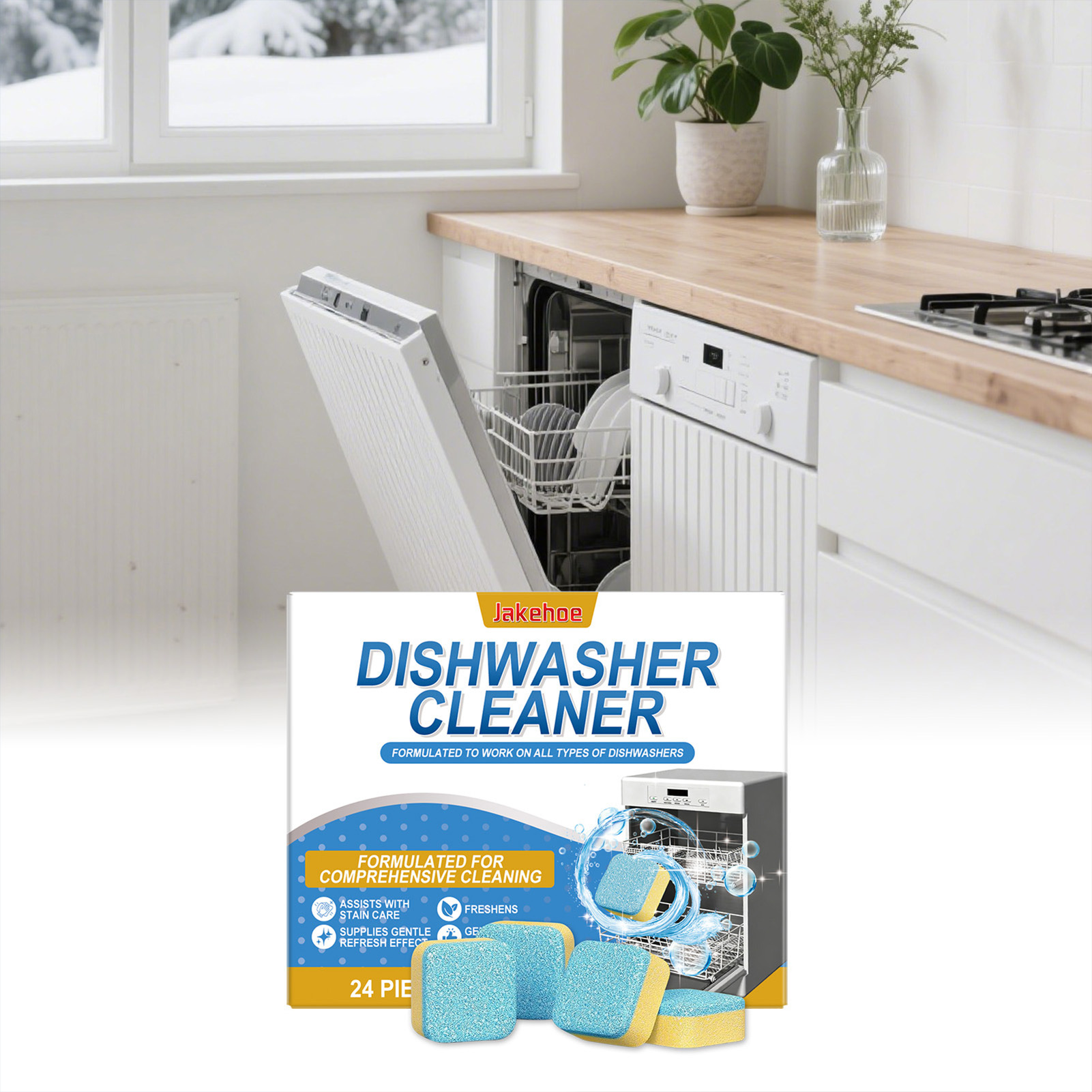 Dishwasher Cleaner Tablets Pow - Kitchen Cleaner Baking Soda 评论和价格